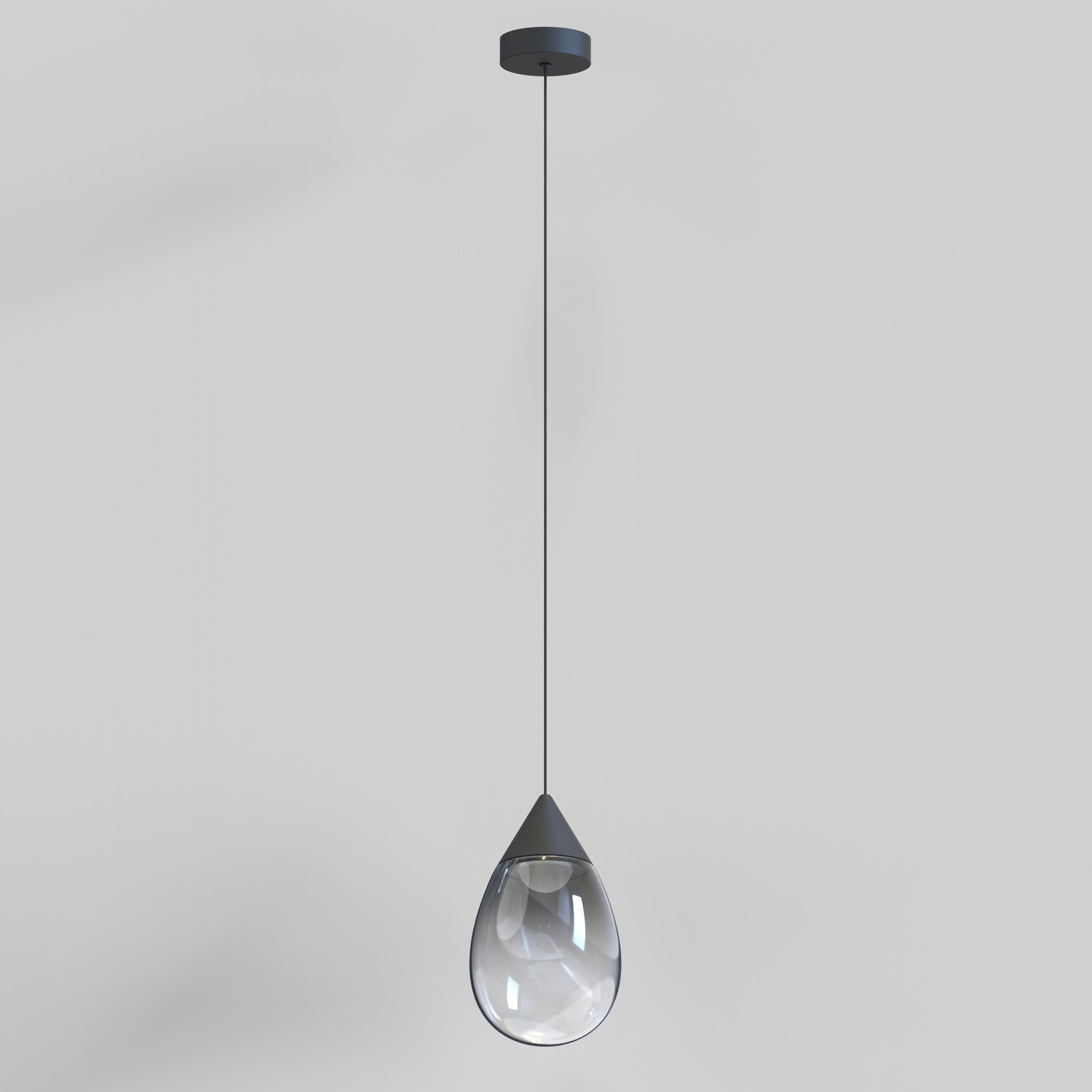 Dewdrop LED 7.75 inch Black Single Pendant Ceiling Light