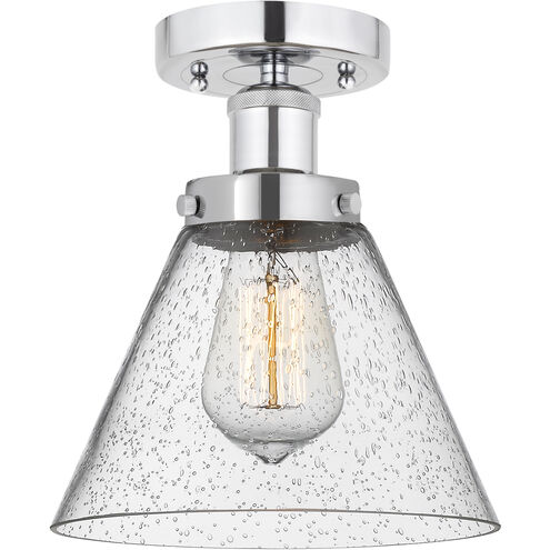 Cone 1 Light 7.75 inch Polished Chrome Semi-Flush Mount Ceiling Light
