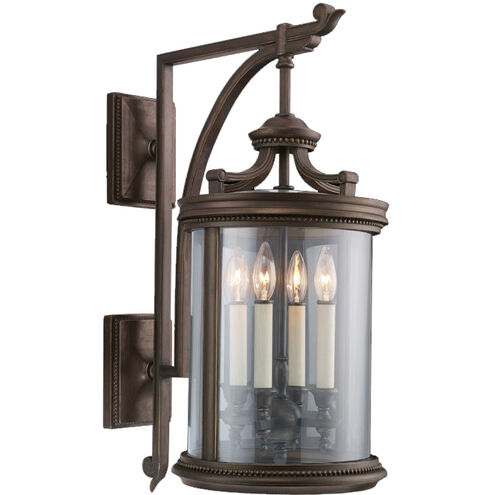 Louvre 4 Light 29 inch Bronze Outdoor Wall Mount