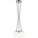 The Bougie 3 Light 12.75 inch Chrome Pendant Ceiling Light in Chrome and Opal Glass