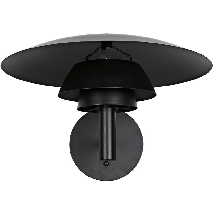 Caprese 1 Light 10 inch Matte Black Sconce Wall Light