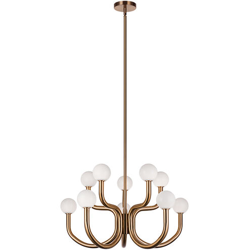 Joelle 10 Light 28.88 inch Aged Gold Brass Pendant Ceiling Light