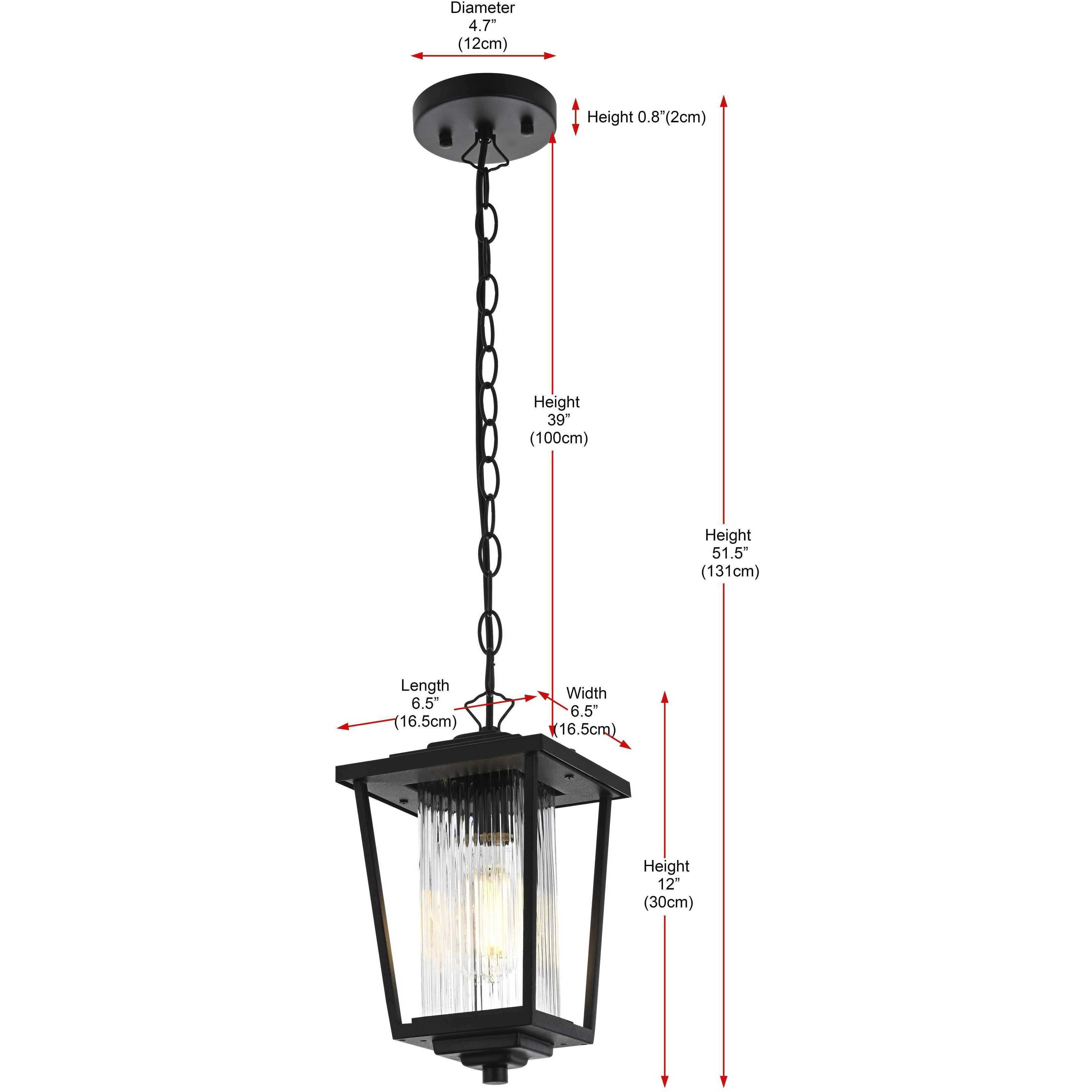 York 1 Light 6.5 inch Black Outdoor Pendant