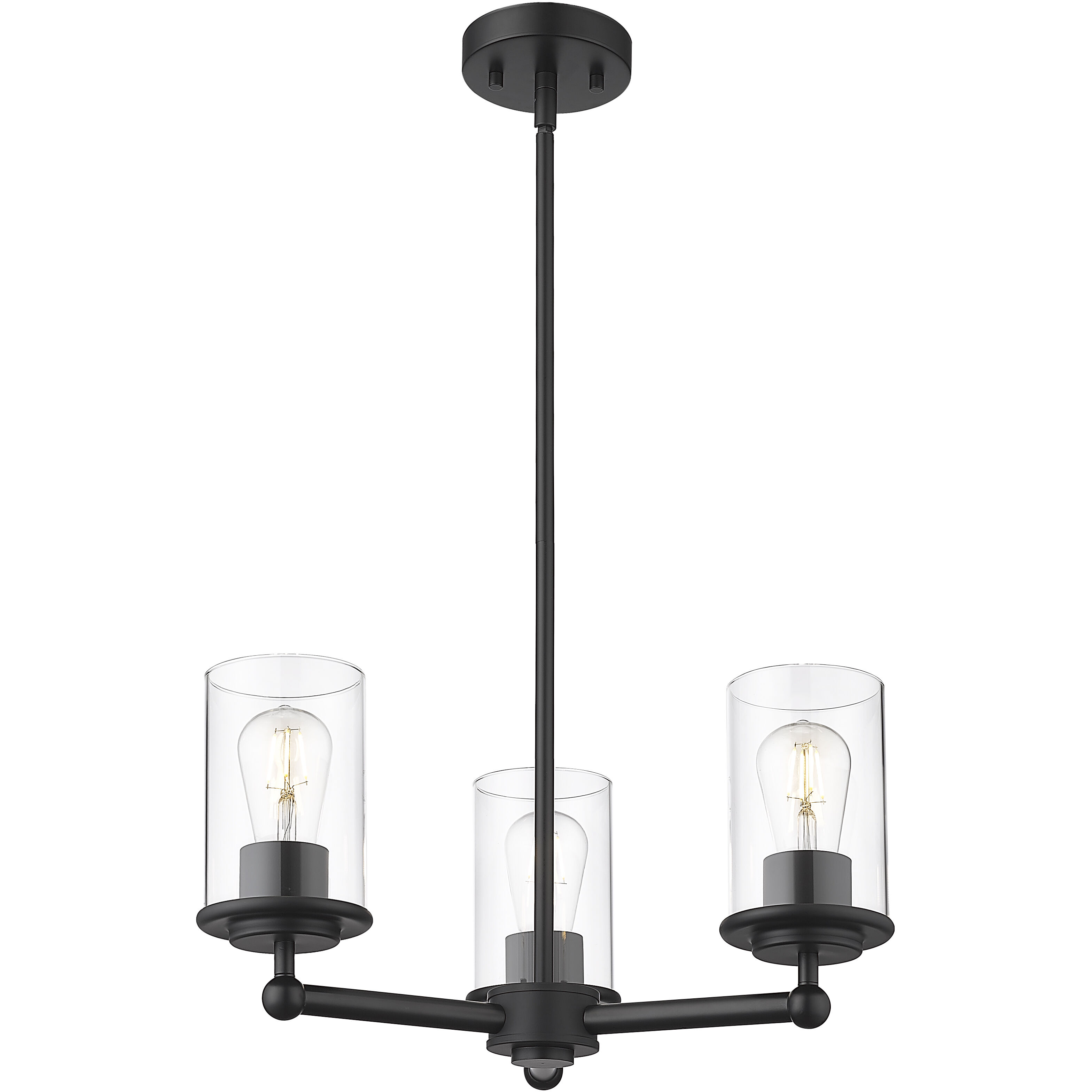 Thayer 3 Light 19 inch Matte Black Chandelier Ceiling Light