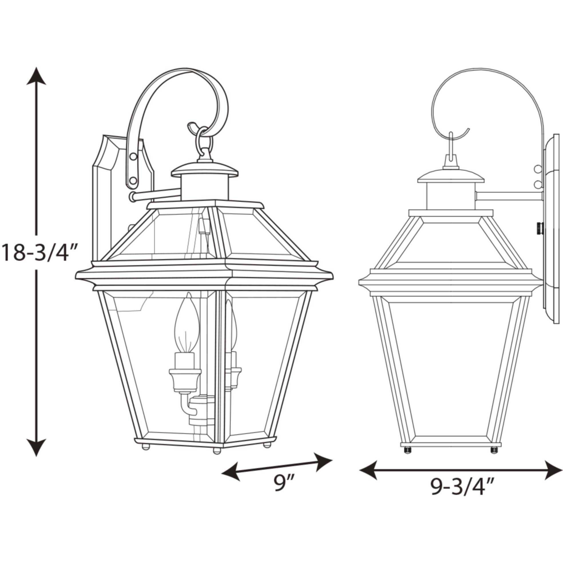 Burlington 2 Light 19 inch Antique Bronze Outdoor Wall Lantern, Medium