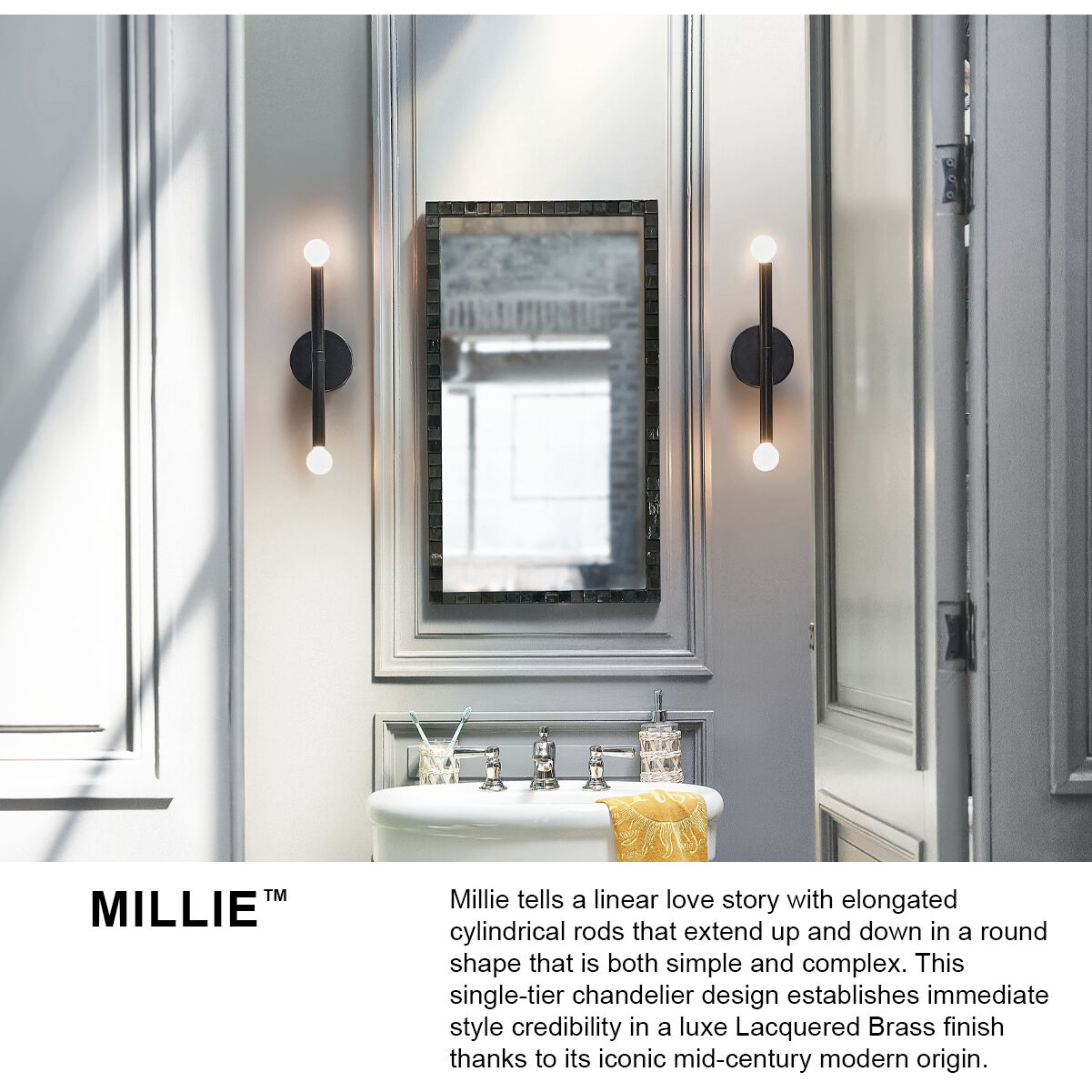 Millie LED 5 inch Lacquered Brass Sconce Wall Light