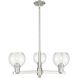 Arcadia Athens 3 Light 27.63 inch Satin Nickel Chandelier Ceiling Light in Seedy