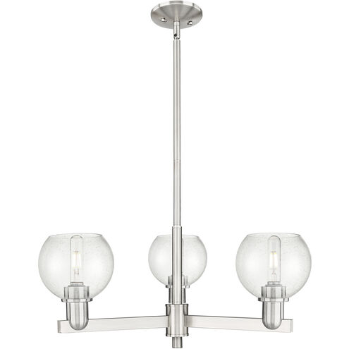 Arcadia Athens 3 Light 27.63 inch Satin Nickel Chandelier Ceiling Light in Seedy