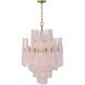 Ollie 16 Light 26.25 inch Aged Brass Chandelier Ceiling Light in Sand Glass Blush