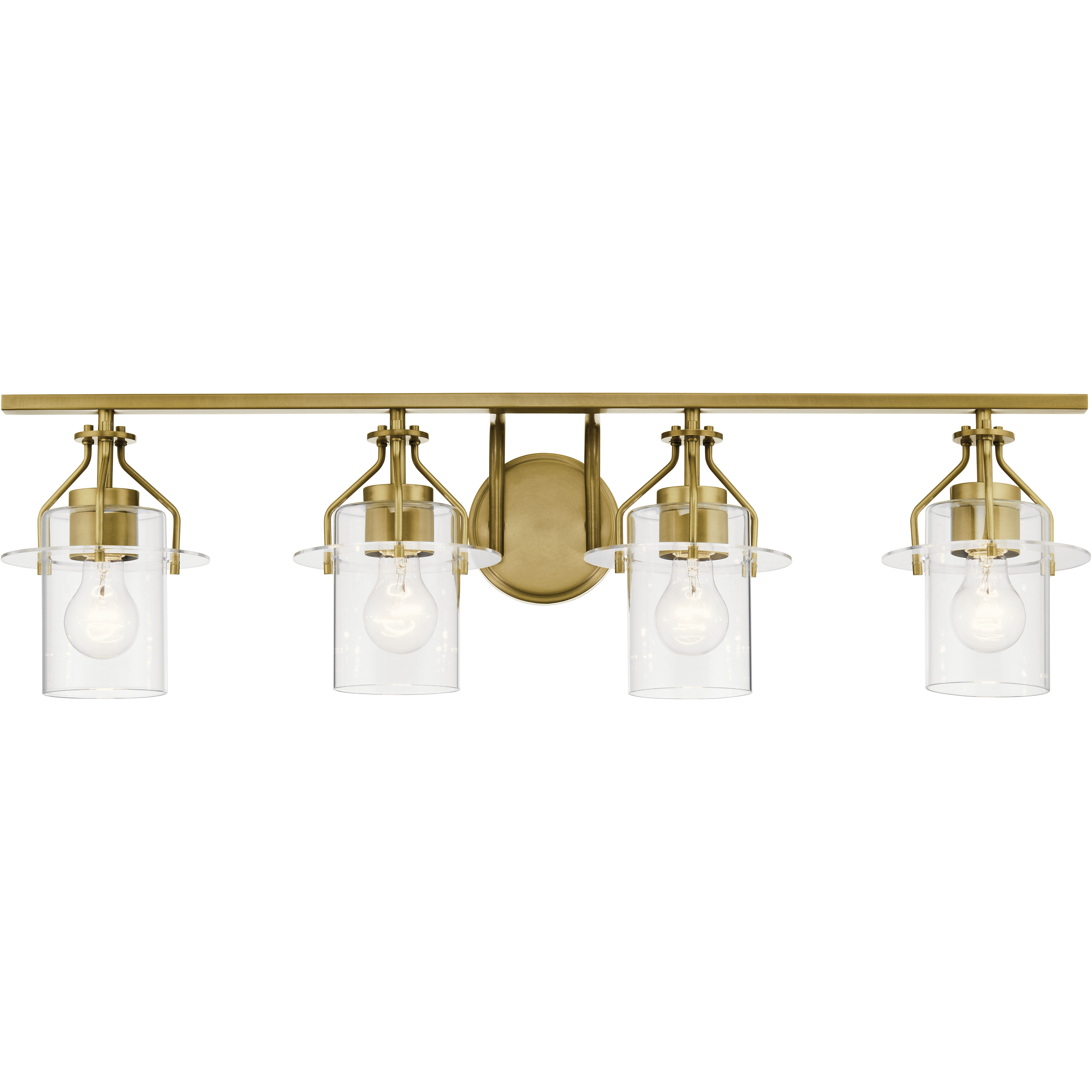 Everett 4 Light 34.25 inch Brushed Brass Bath Vanity Light Wall Light