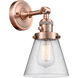 Franklin Restoration Small Cone LED 6 inch Antique Copper Sconce Wall Light, Franklin Restoration