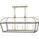 Tate 6 Light 40 inch Black with Lacquered Brass Chandelier Ceiling Light