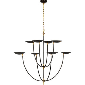 Thomas O'Brien Keria LED 32 inch Bronze and Hand-Rubbed Antique Brass Chandelier Ceiling Light, XL