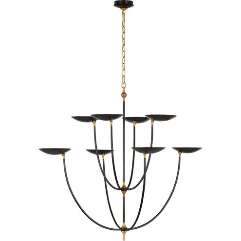 Thomas O'Brien Keria LED 32 inch Bronze and Hand-Rubbed Antique Brass Chandelier Ceiling Light, XL
