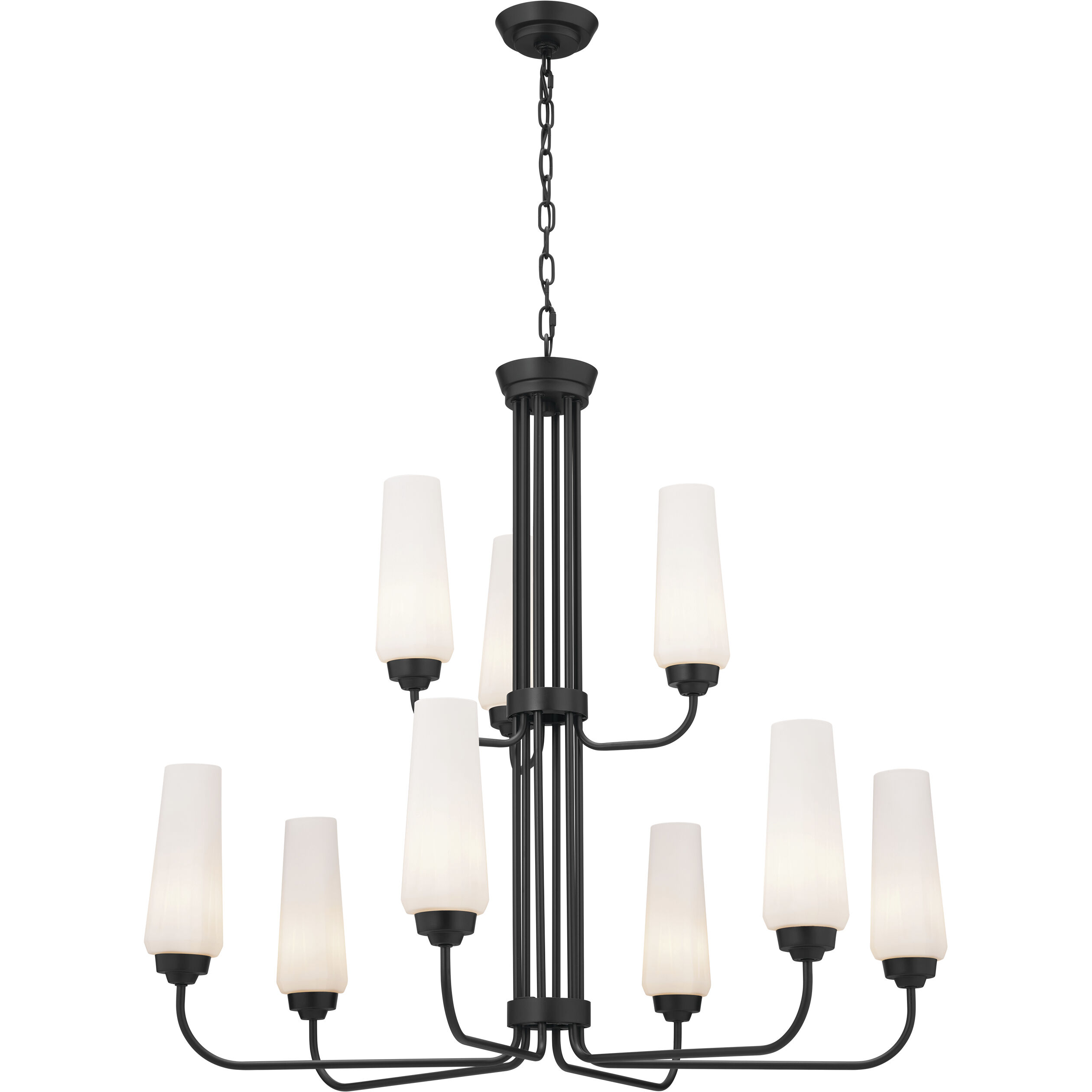 Truby 9 Light 34 inch Black Chandelier Ceiling Light, Large