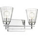Lyna 2 Light 16 inch Chrome Vanity Wall Light