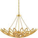 Allemande 4 Light 30 inch Contemporary Gold Leaf Chandelier Ceiling Light