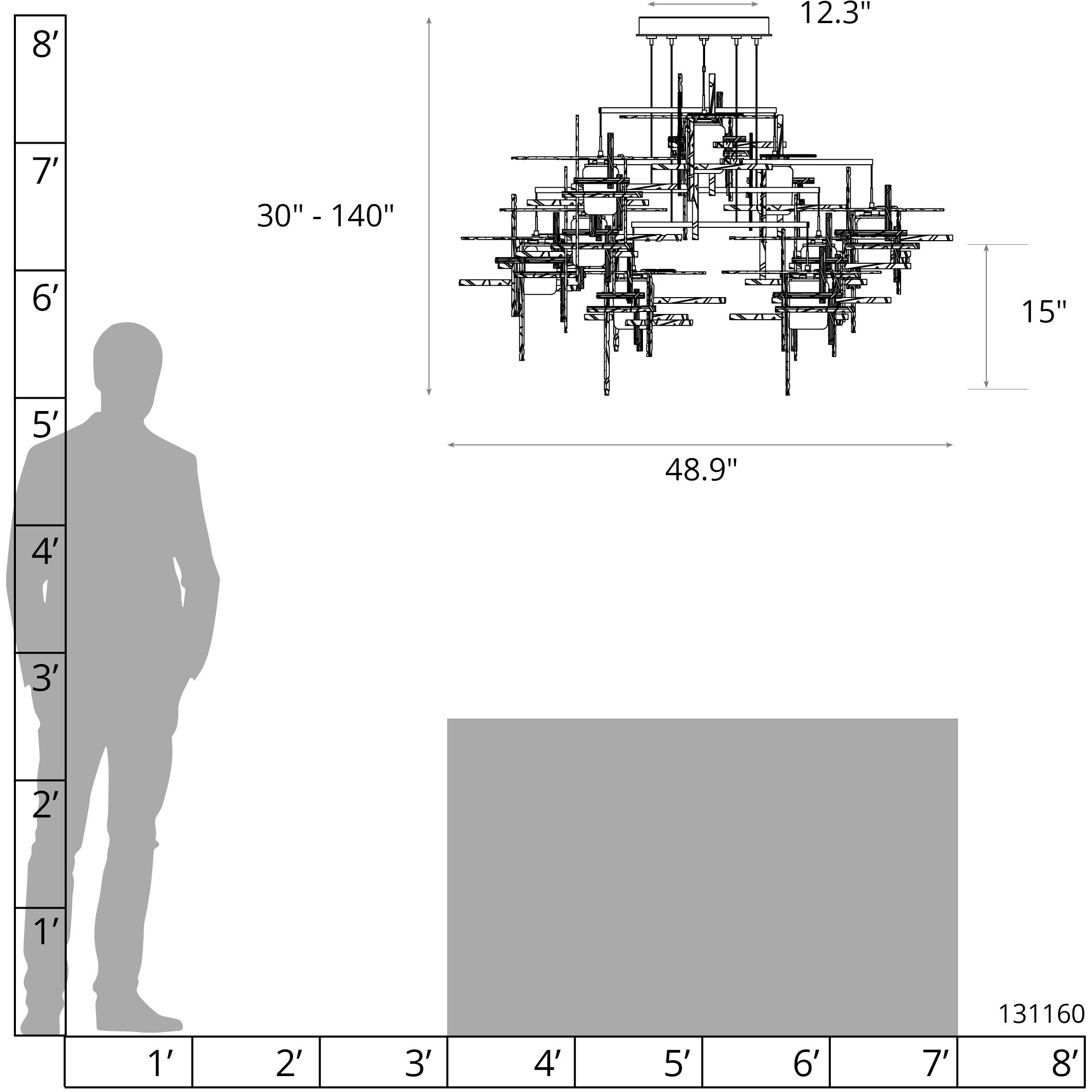 Tura 10 Light 48.9 inch Oil Rubbed Bronze Mobile Pendant Ceiling Light