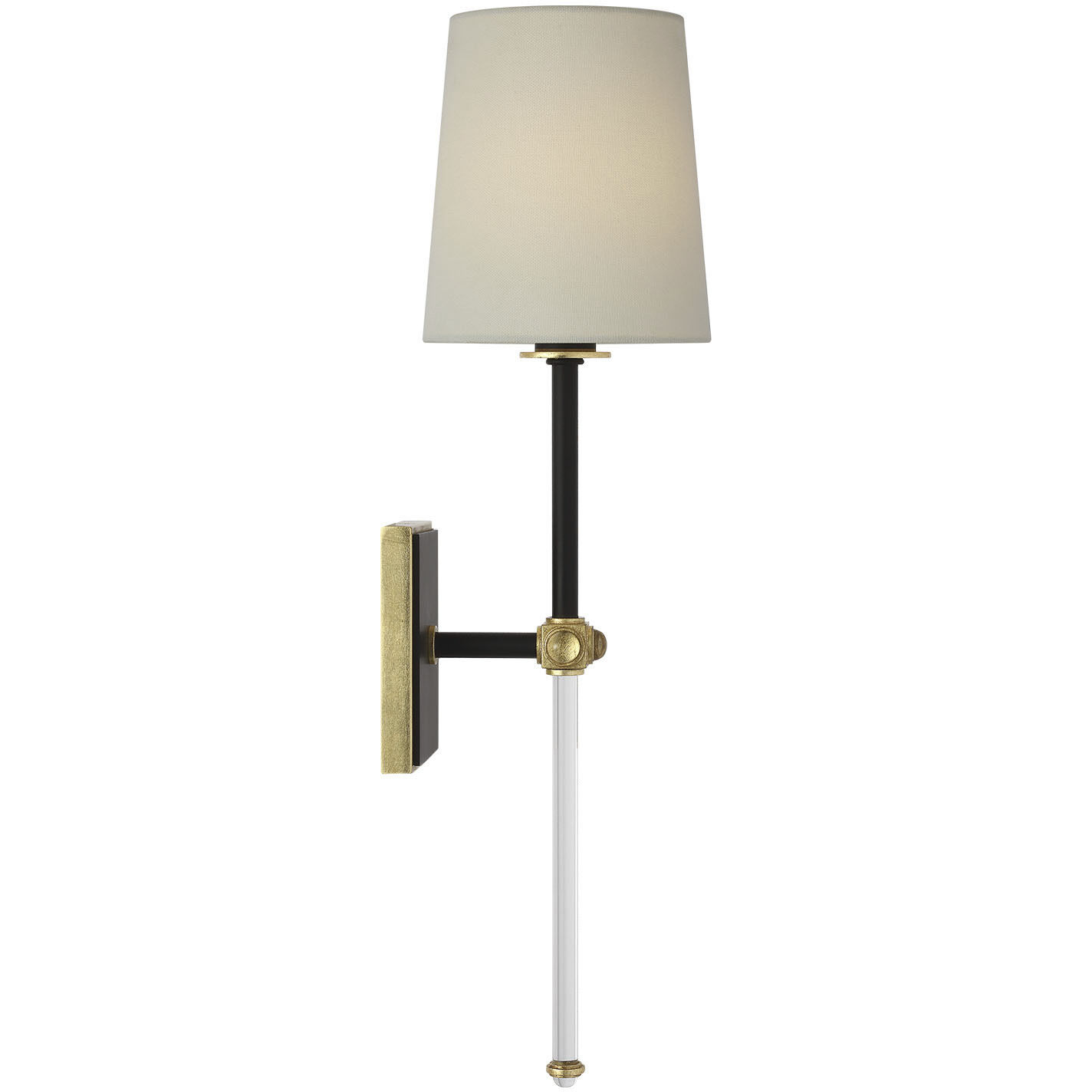 Julie Neill Lucia LED 5.5 inch Matte Black and Crystal Cordless Sconce Wall Light