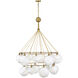 Lisa McDennon Skye 18 Light 53.25 inch Heritage Brass Chandelier Ceiling Light in Heritage Brass / Cased Opal, Multi Tier