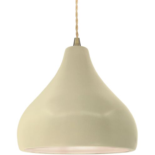 Radiance LED 11.5 inch Antique Brass and Vanilla Gloss Pendant Ceiling Light