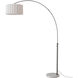 Scallop 92 inch 14 watt Black Nickel and White Arc Floor Lamp Portable Light