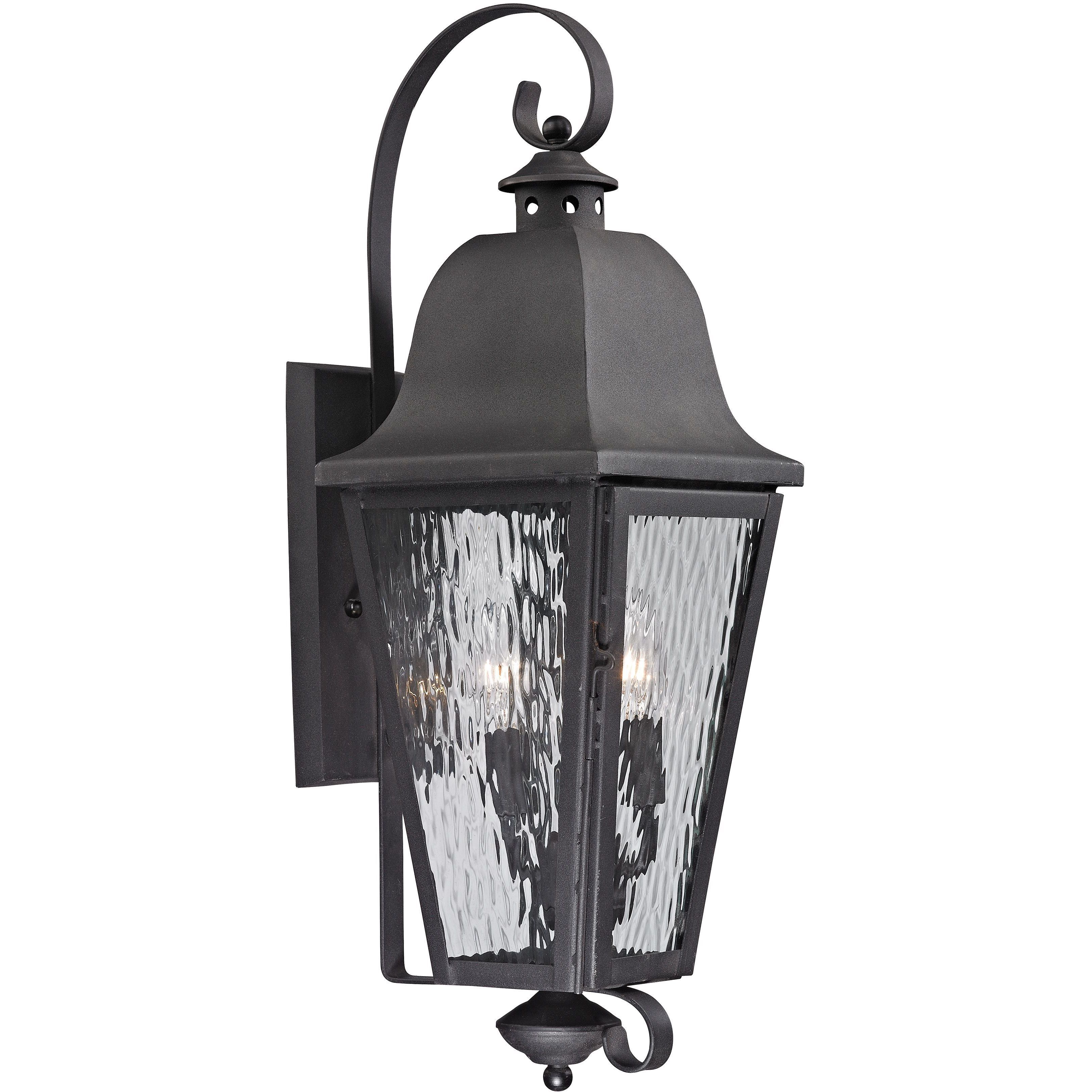 Forged Brookridge 3 Light 30 inch Charcoal Outdoor Wall Sconce