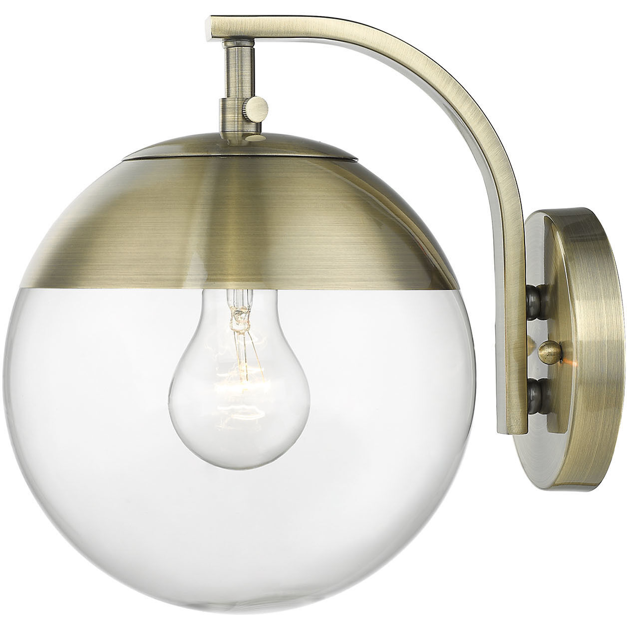 Dixon 1 Light 7.75 inch Aged Brass Wall Sconce Wall Light, Damp