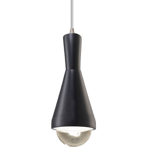 Radiance Collection LED 5 inch White Crackle with Antique Brass Pendant Ceiling Light