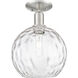 Arcadia Athens Water Glass 1 Light 10 inch Brushed Satin Nickel Semi-Flush Mount Ceiling Light