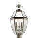 Ashford 3 Light 23 inch Antique Nickel Outdoor Post Light