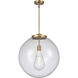 Franklin Restoration Beacon 1 Light 18 inch Brushed Brass Pendant Ceiling Light in Incandescent, Clear