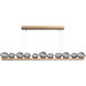 Mesa LED 59 inch Novel Brass Linear Pendant Ceiling Light in Smoke, 2700K LED