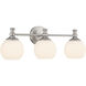 Orlisse 3 Light 23.5 inch Brushed Nickel Bathroom Vanity Light Wall Light