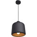 Forge LED 10 inch Matte Black Outer and Matte Gold Inner Pendant Ceiling Light