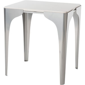 Cove 24.4 X 22.4 inch White Side Table, Marble Top