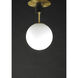 Vesper 1 Light 9.75 inch Satin Brass and Black Semi-Flush Mount Ceiling Light