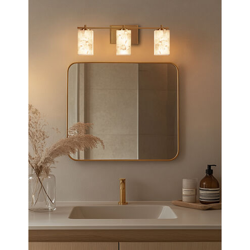 Alabaster Rocks LED 24 inch Brushed Brass Bath Bar Wall Light