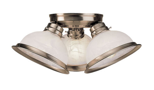 Home Basics 3 Light 16.5 inch Brushed Nickel Semi-Flush Mount Ceiling Light