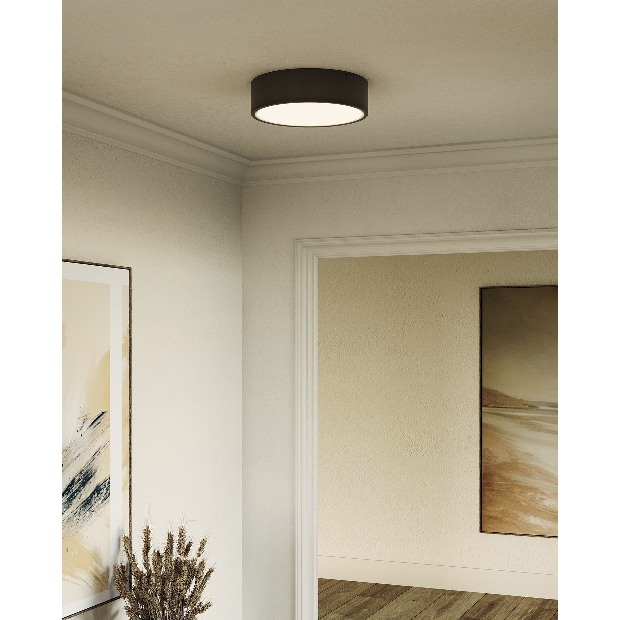 Alora Mood Brisbane 3 Light 16 inch Matte Black Flush Mount Ceiling Light