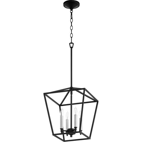 Gabriel 4 Light 13 inch Noir Mini Chandelier Ceiling Light, Quorum Home