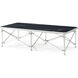 Spencer London 60 X 30 inch Nickel Plated / Black Quartz Cocktail Table, Rectangular, Rectangular Nickel Cocktail Table