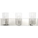 Zurich 3 Light 24 inch Brushed Nickel Vanity Sconce Wall Light