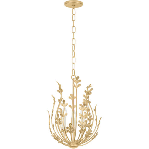 Delmore 3 Light 14.5 inch Vintage Gold Leaf Chandelier Ceiling Light