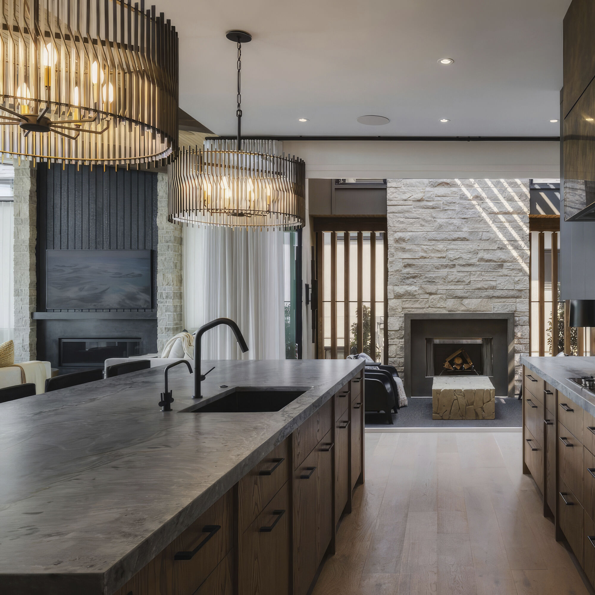 Park Row 10 Light 40 inch Matte Black and French Gold Pendant Ceiling Light, Smithsonian Collaboration