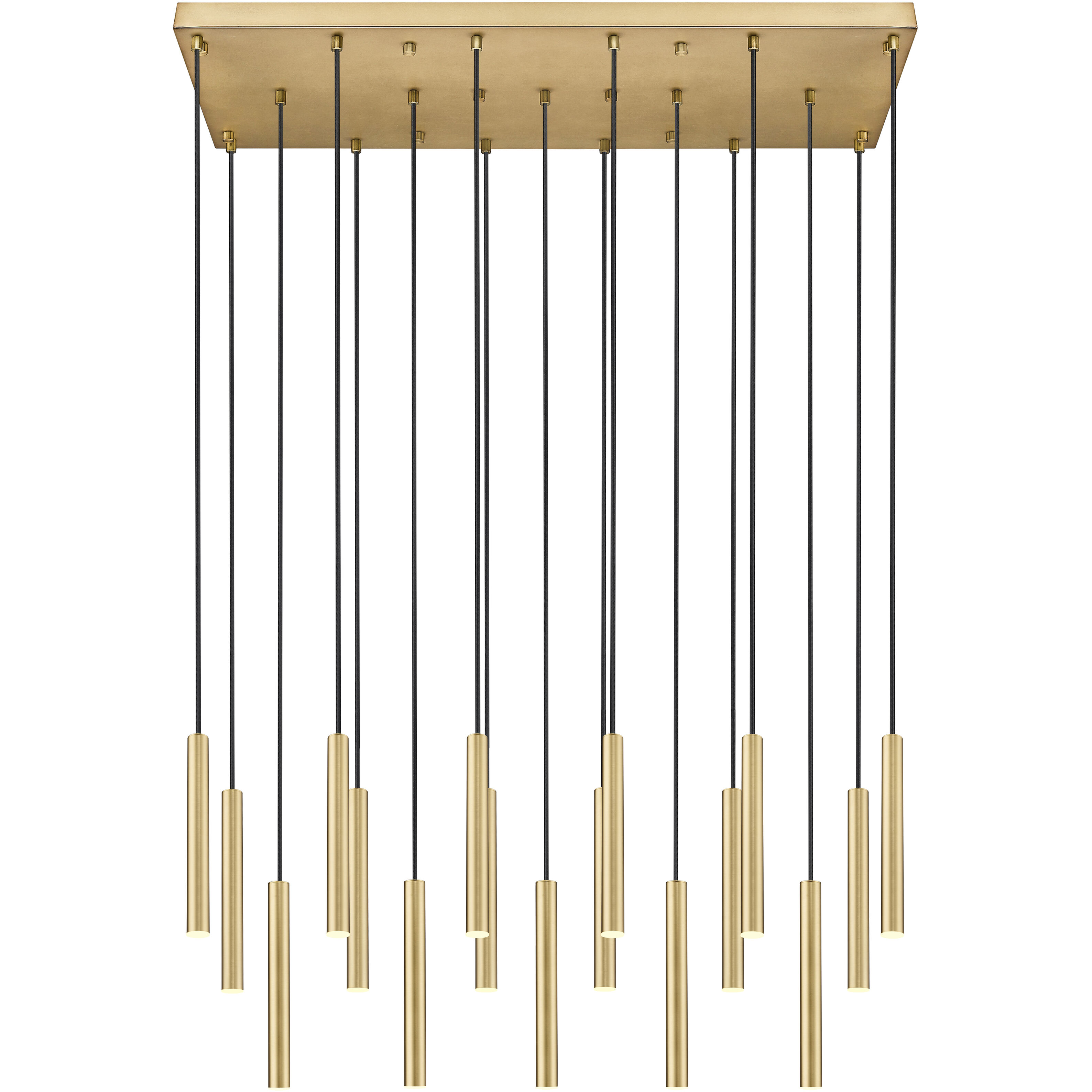 Forest Linear Chandelier Ceiling Light in Modern Gold