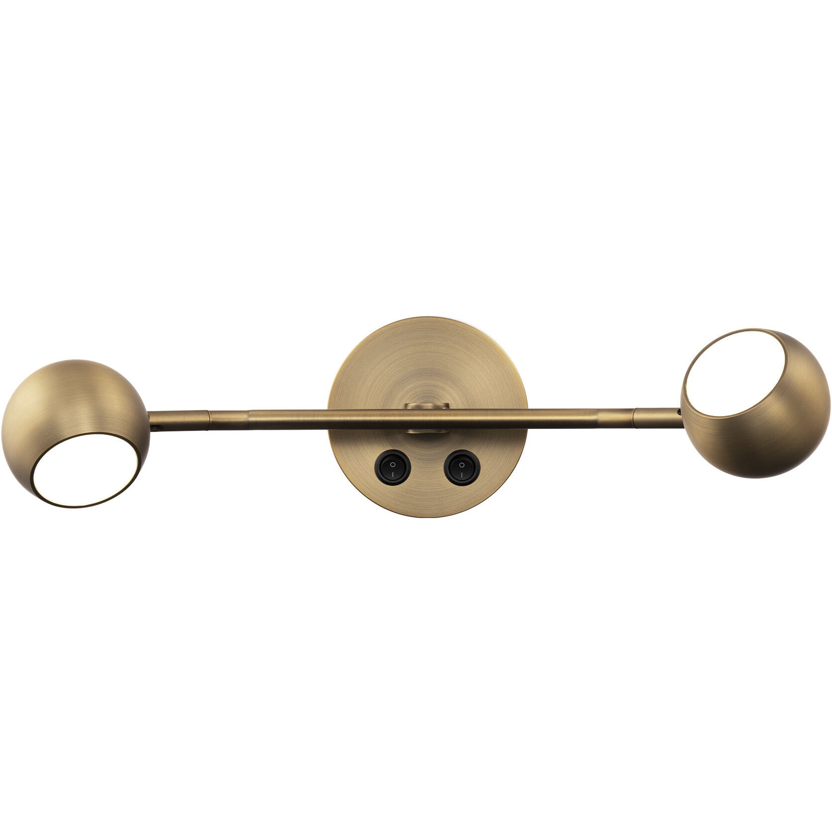 Duplex Reading Light Wall Light in Aged Brass, dweLED