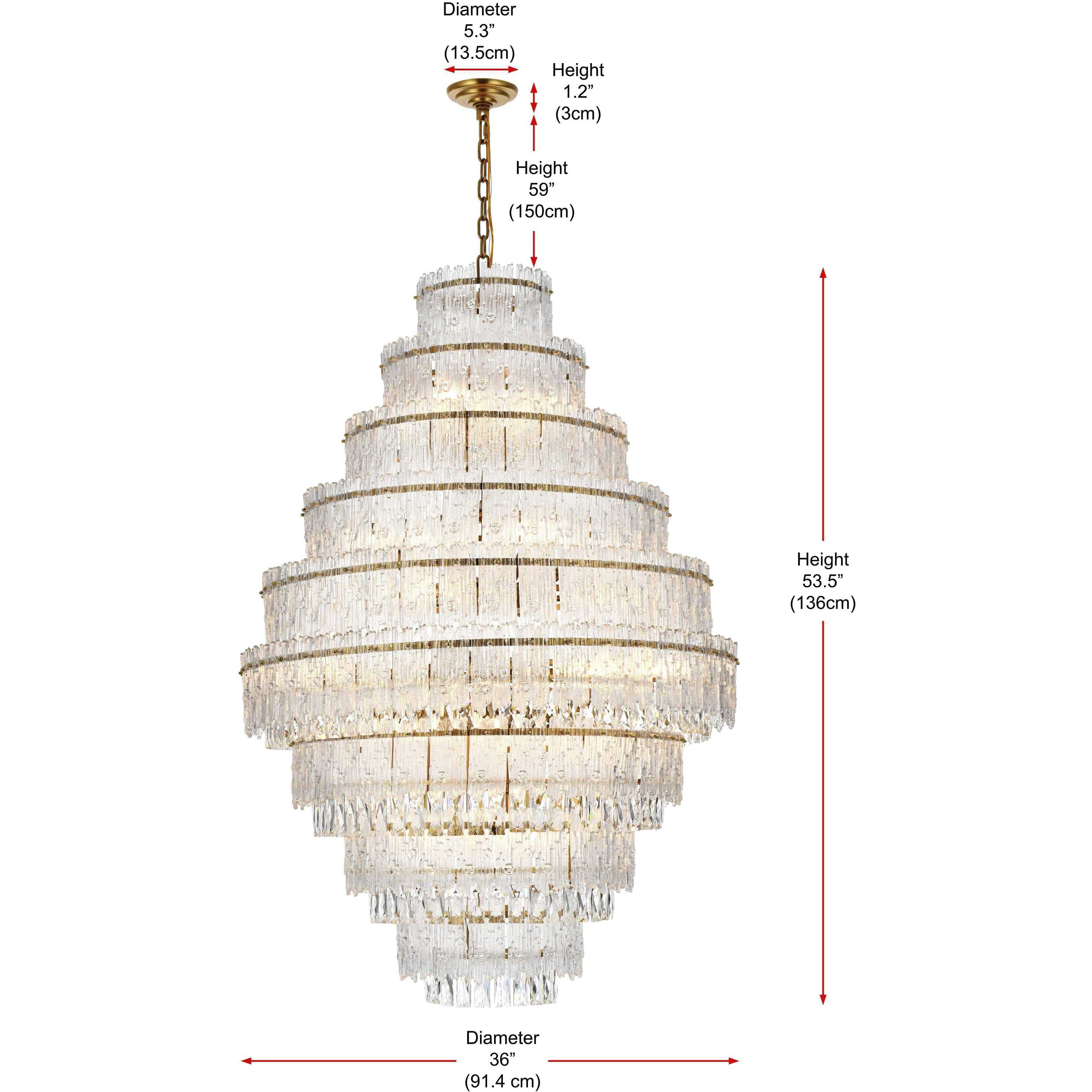 Emilia 27 Light 36 inch Satin Gold Chandelier Ceiling Light