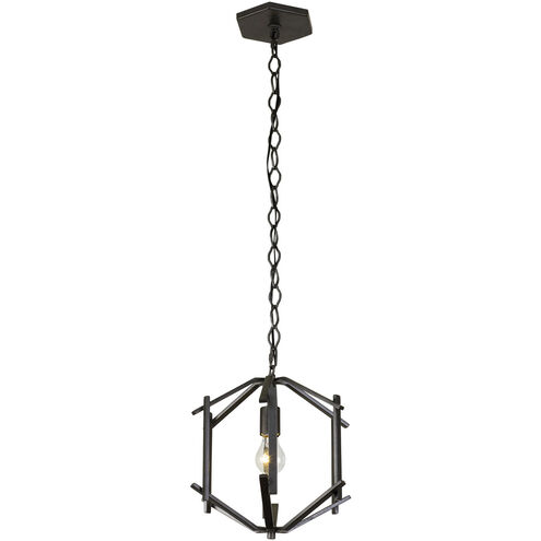 Offset 1 Light 12 inch Forged Iron Pendant Ceiling Light