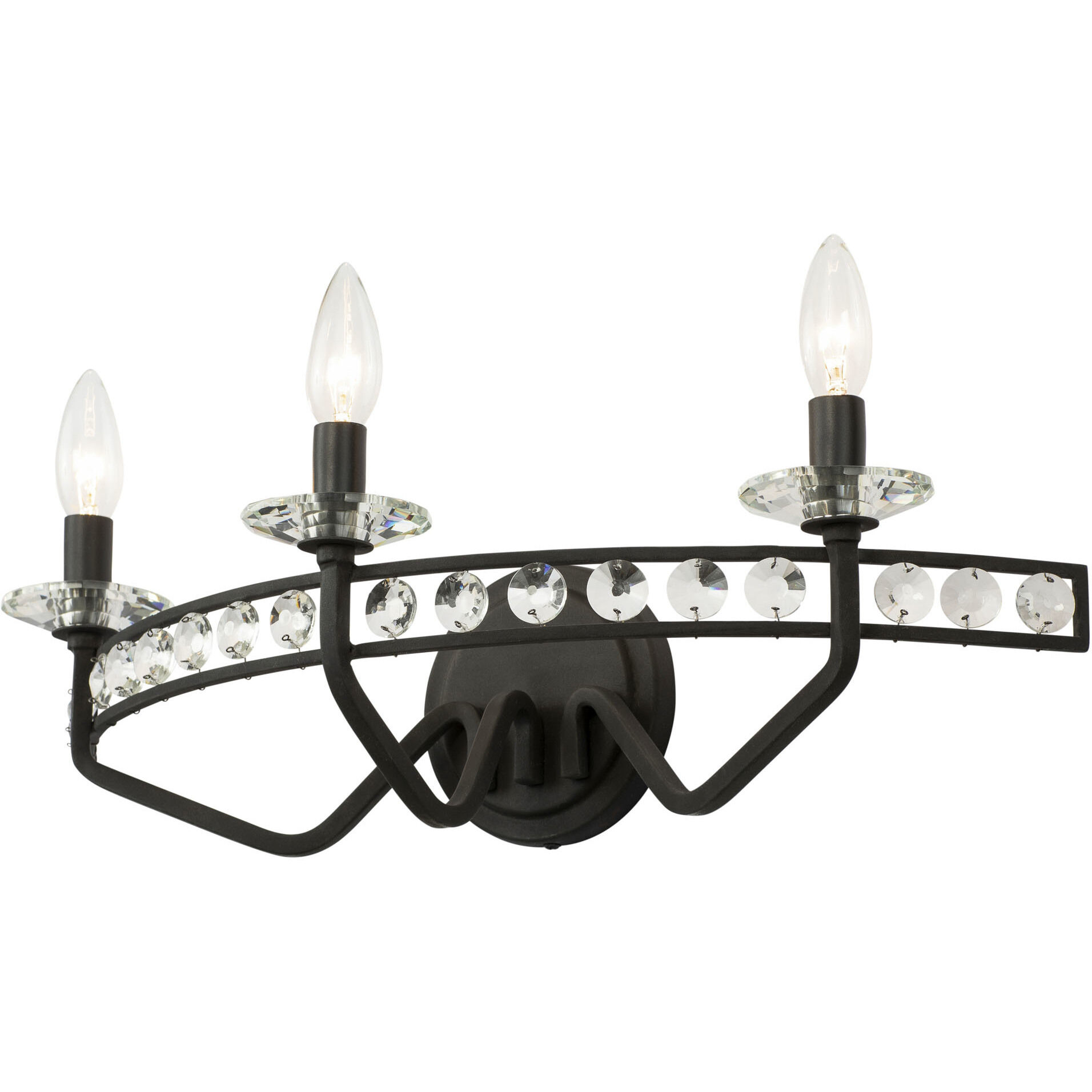 Monroe 3 Light 21 inch Carbon Bath Vanity Wall Light